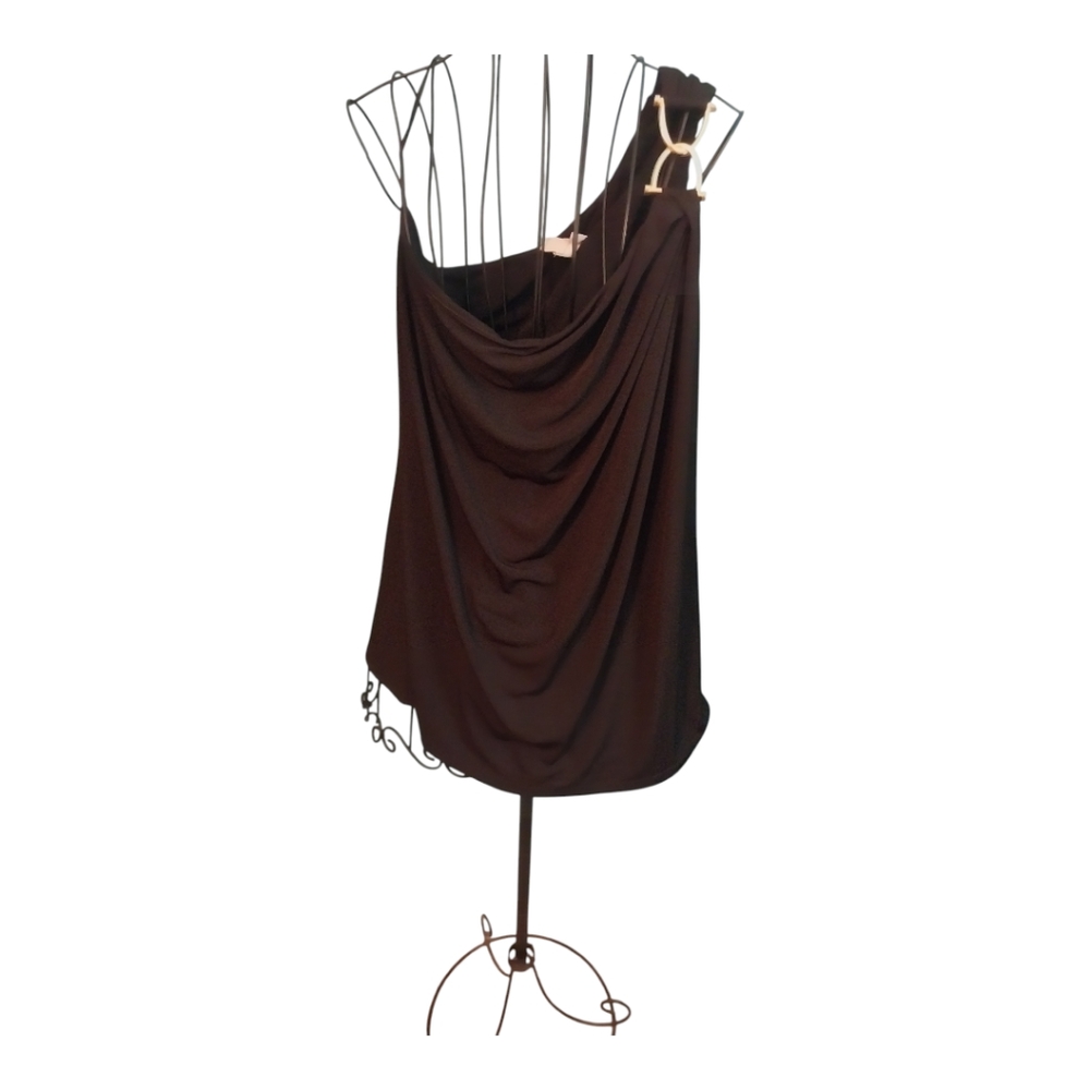 Michael Kors Elegant Black One-Shoulder Top